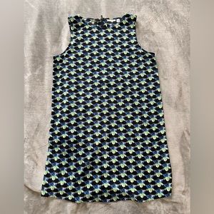 Halogen Black with Blue & Green Orchids Sleeveless Mini Dress - Women’s Size L